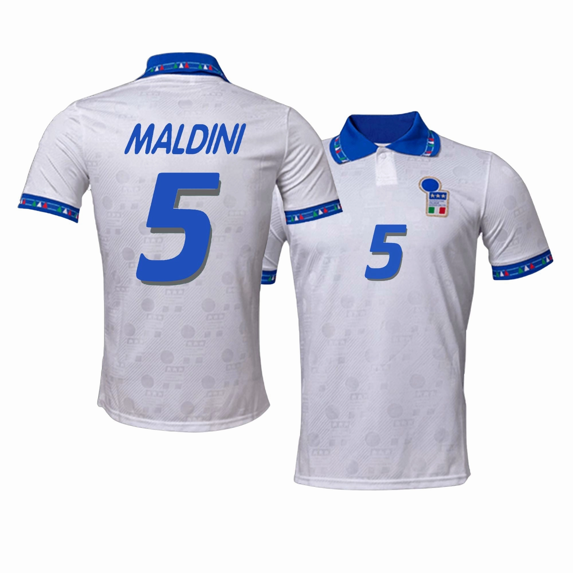 1994/95 Italy Away Jersey Maldini #5 Non Chafe Seams Performance Optimized Weave