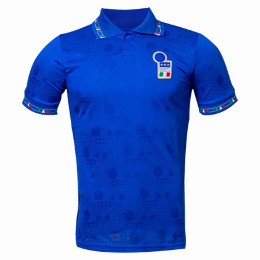 Temperature Regulating Fiber Stretchable Ribbed Collar 1994/95 Italy Home Jersey