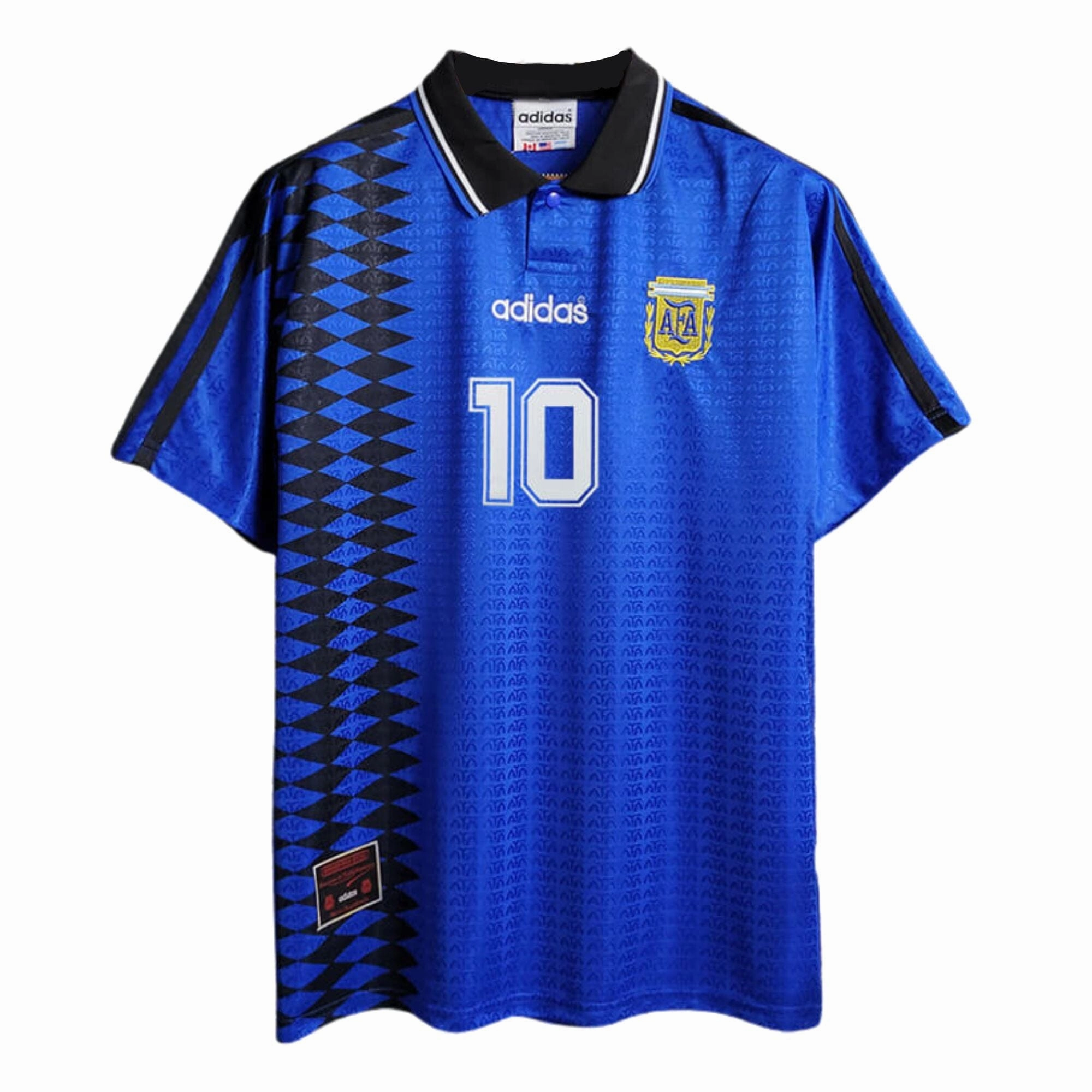 1994 Argentina Away Jersey ?C Maradona #10 Layered Paneling