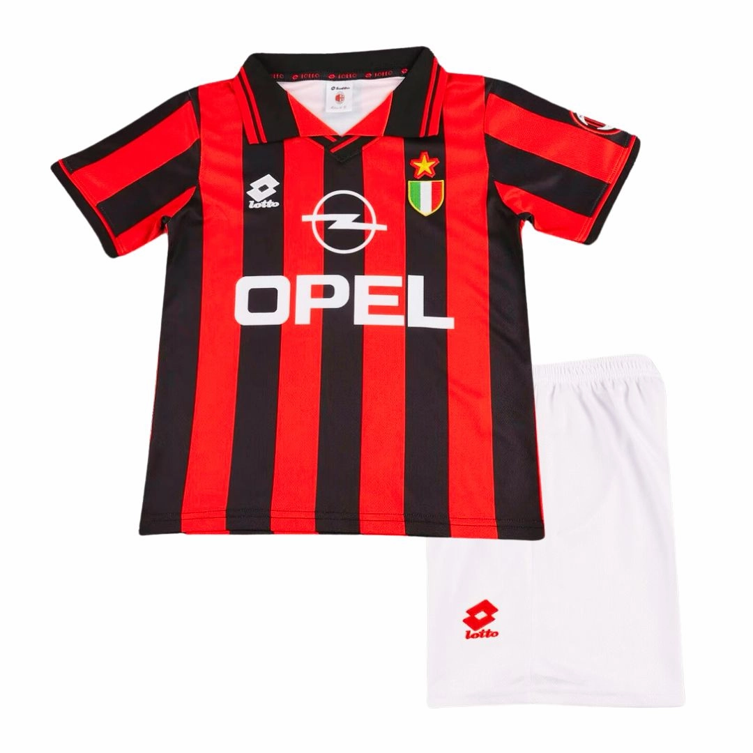 High Visibility Details Sporty Gear 1996/97 AC Milan Home Jersey Kids Retro Edition