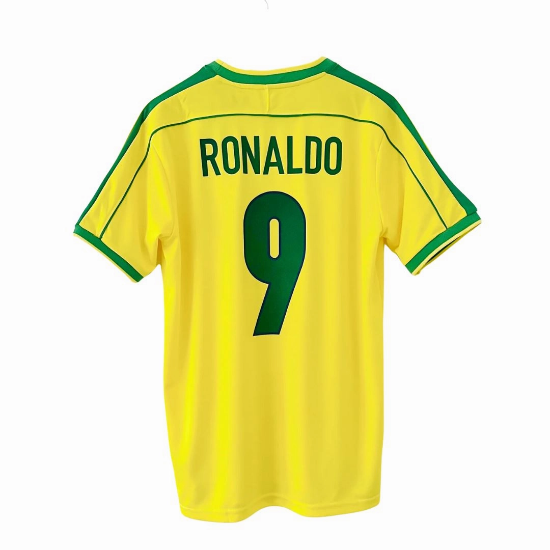 Drop Shoulder 1998 Brazil Home Jersey Ronaldo 9