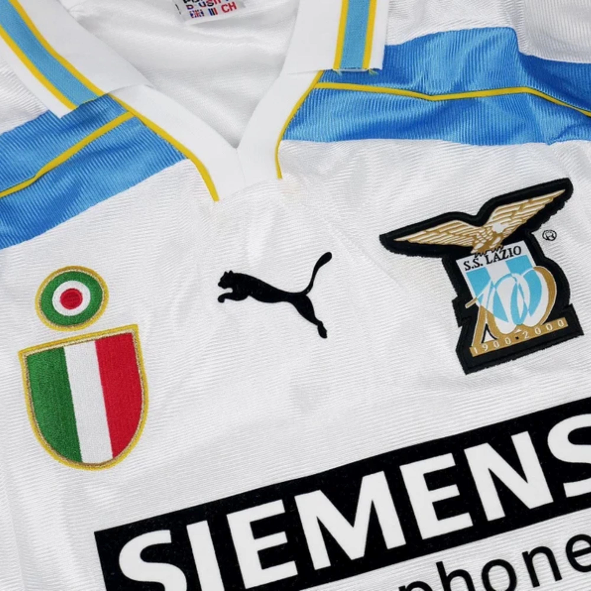 Active Wear Reinforced Shoulder Panels 2000/01 SS Lazio Centenary Jersey