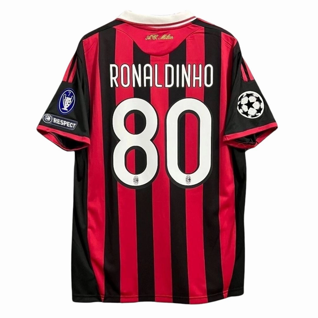 3D Knit Seamless Pattern Relaxed Fit 2009/10 AC Milan Home Jersey