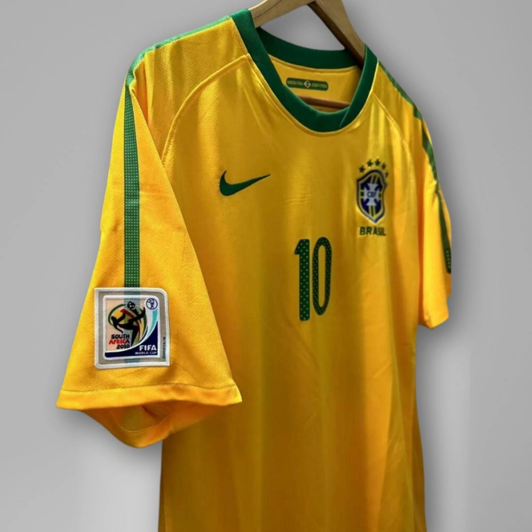 2010 Brazil Home Jersey Kaka 10 Ergonomic Cut Contoured Silicone Grippers