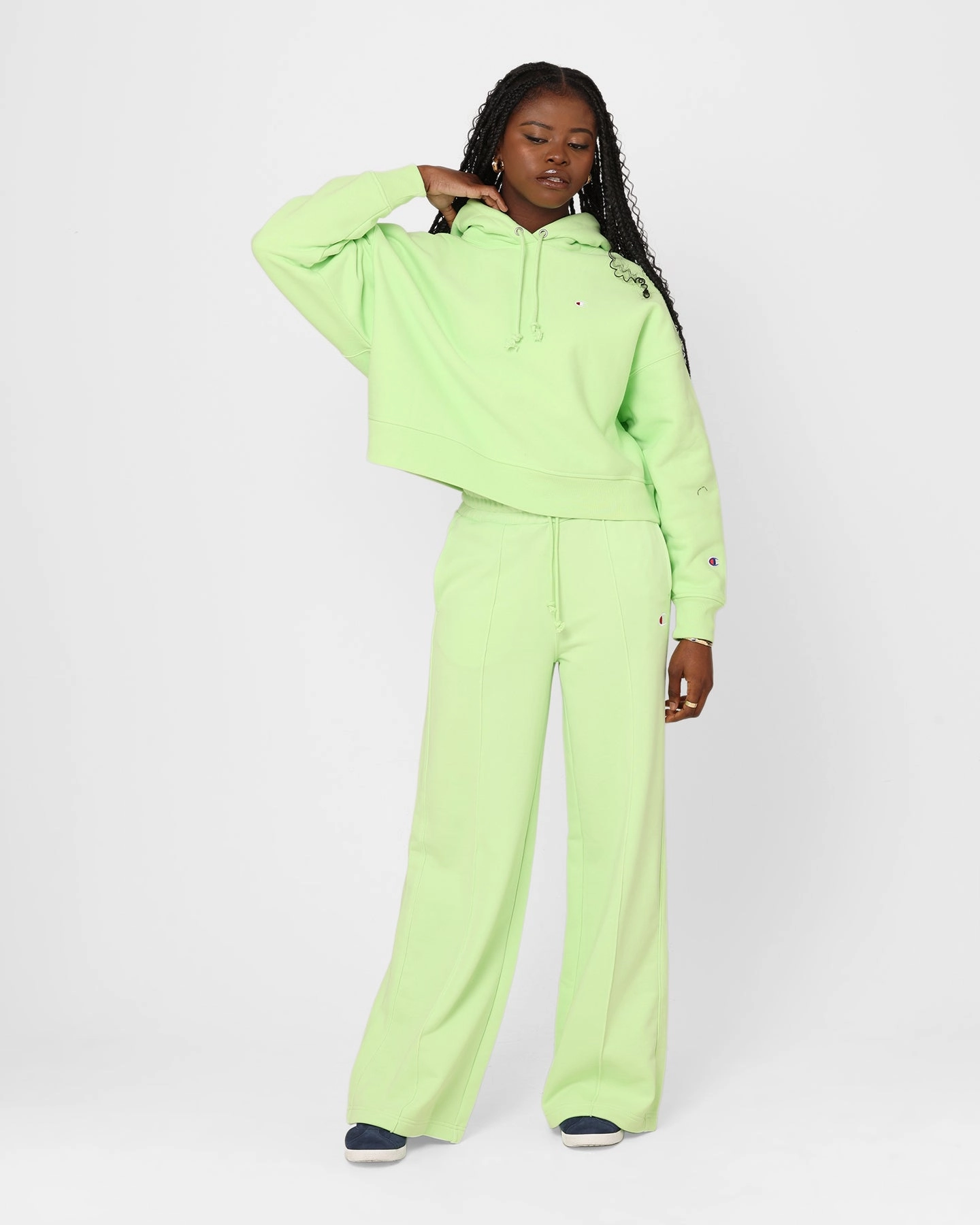 Champion Women's Reverse Weave Level Up Hoodie Coco Palm Soft Serve
