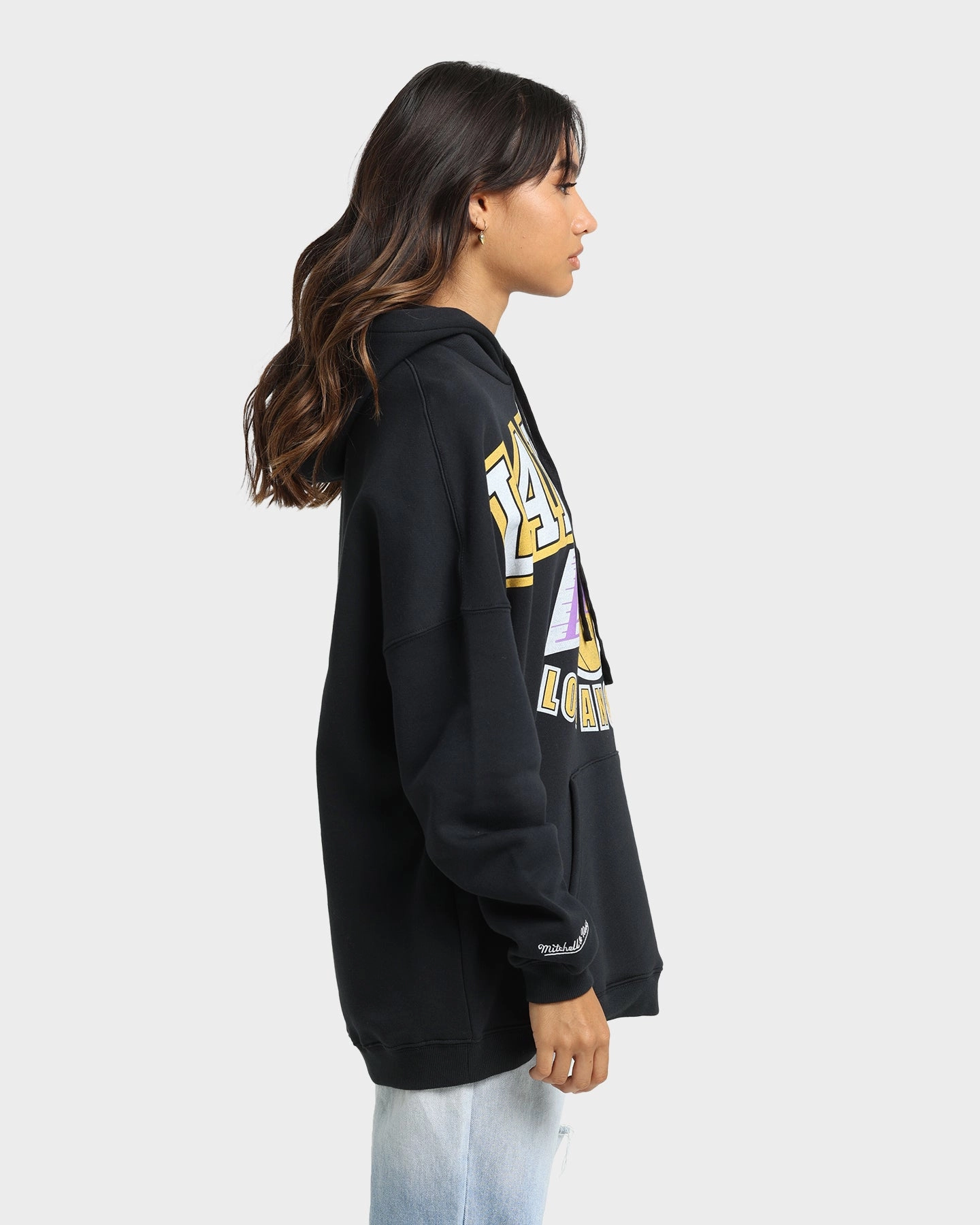 Mitchell & Ness Los Angeles Lakers XL Invert Arch Vintage Hoodie Faded Black Temperature Regulating