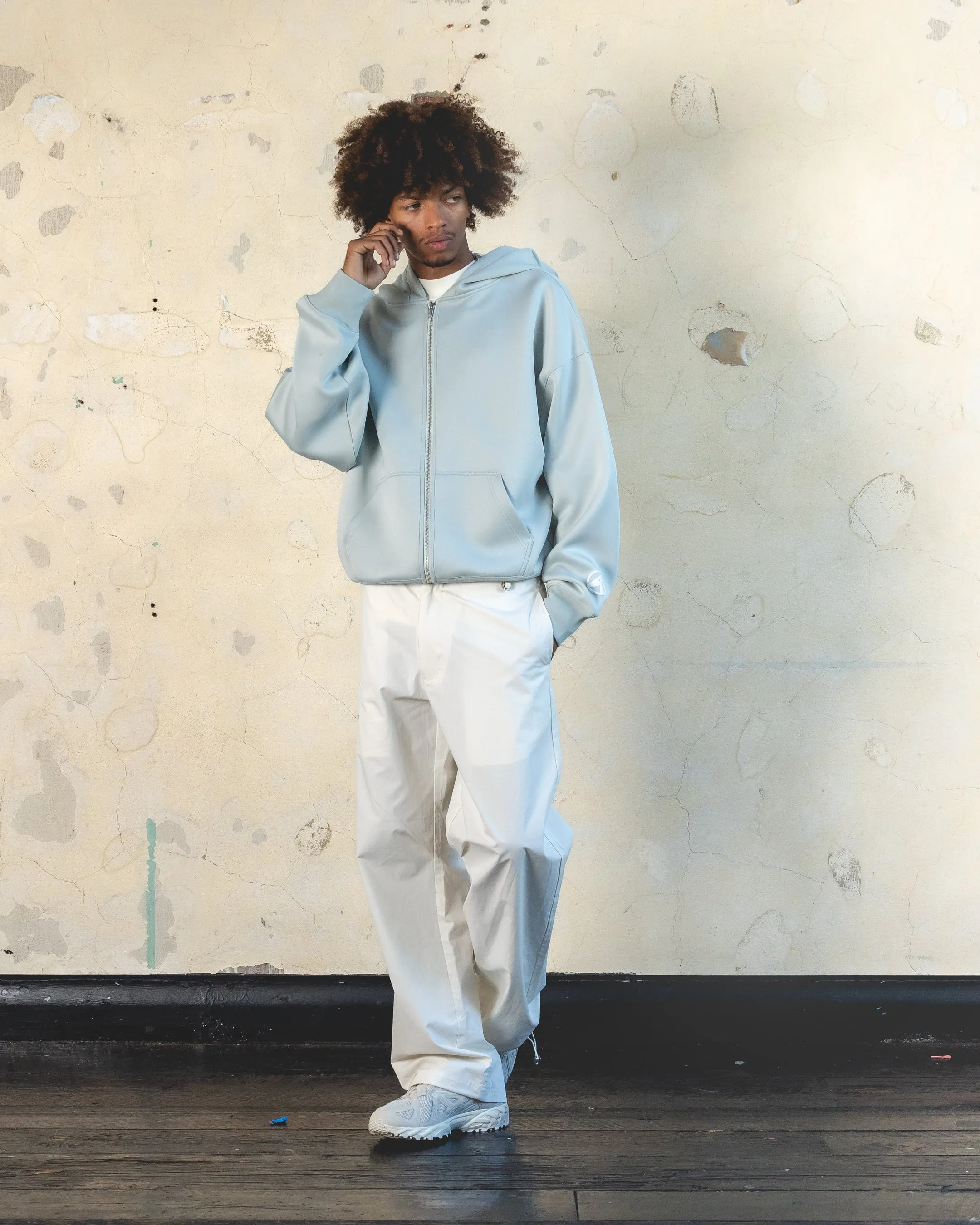 Minimalist Style Grow 404 Function Zip Hoodie Sage