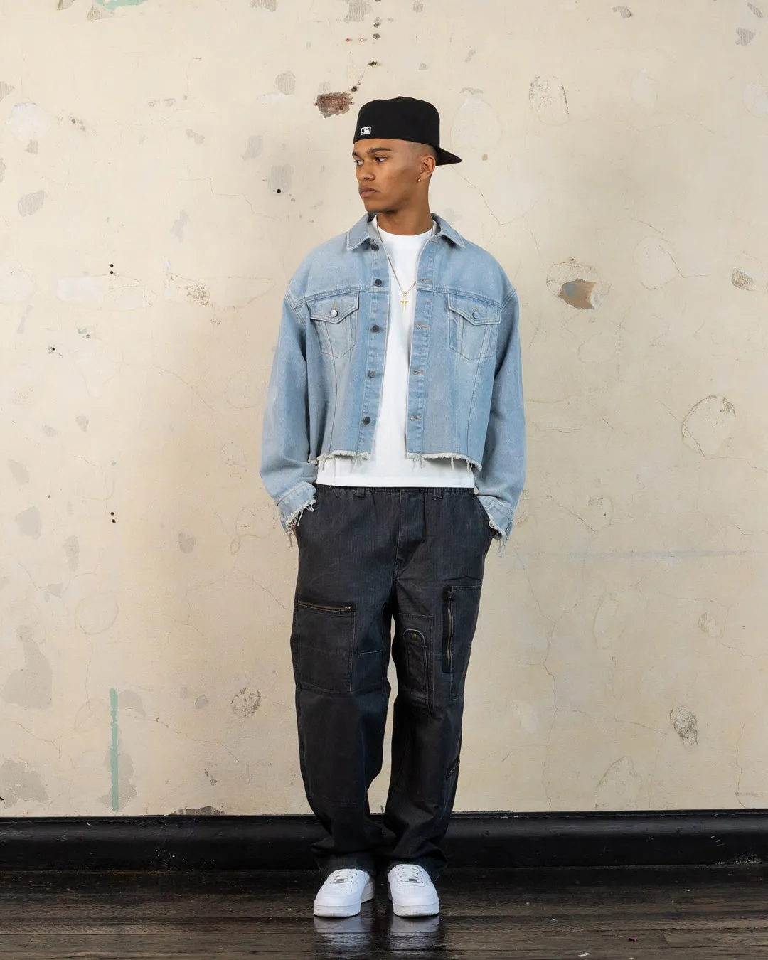 404 Riptide Cropped Jacket Blue Wash Modern Outdoor Gear Compression Fold Design