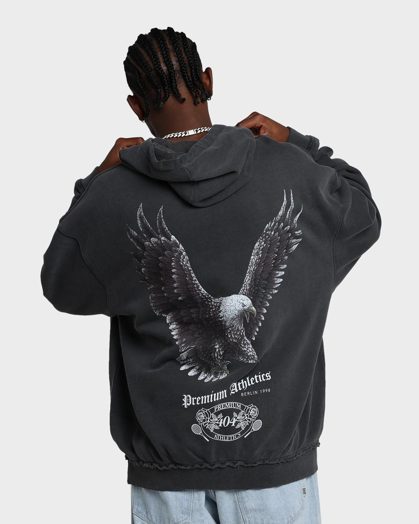 404 Flight Vintage Hoodie Charcoal coordinating piece Preppy
