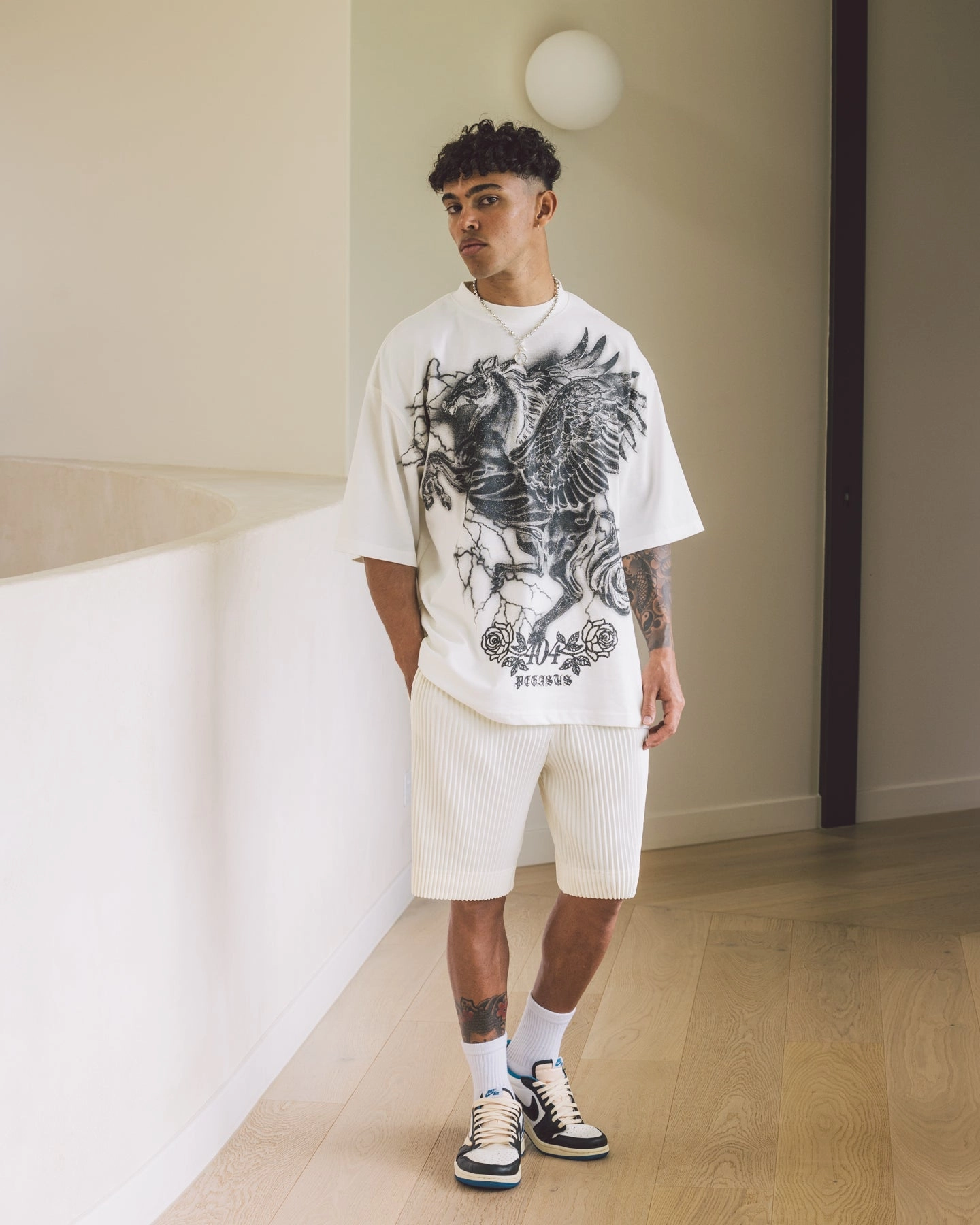 404 Harbour Plisse Shorts Ecru skin friendly Nylon shorts