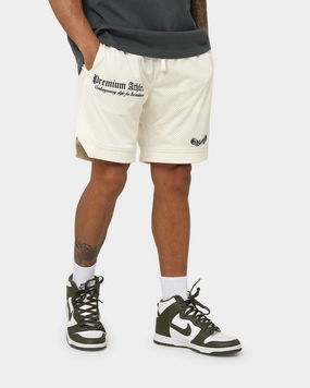 404 Premium Athletics Basketball Shorts Off White Active Look