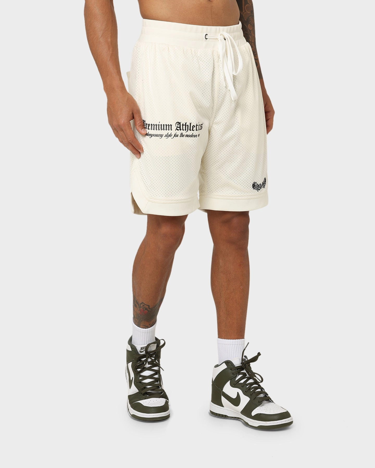 404 Premium Athletics Basketball Shorts Off White long-lasting quality All Day Movement Fit