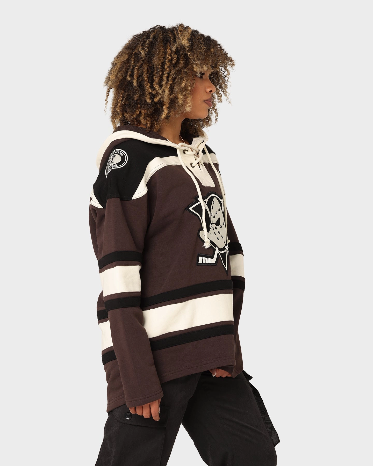 Describe Sense 47 Brand Anaheim Ducks Superior Lacer Hoodie Brown