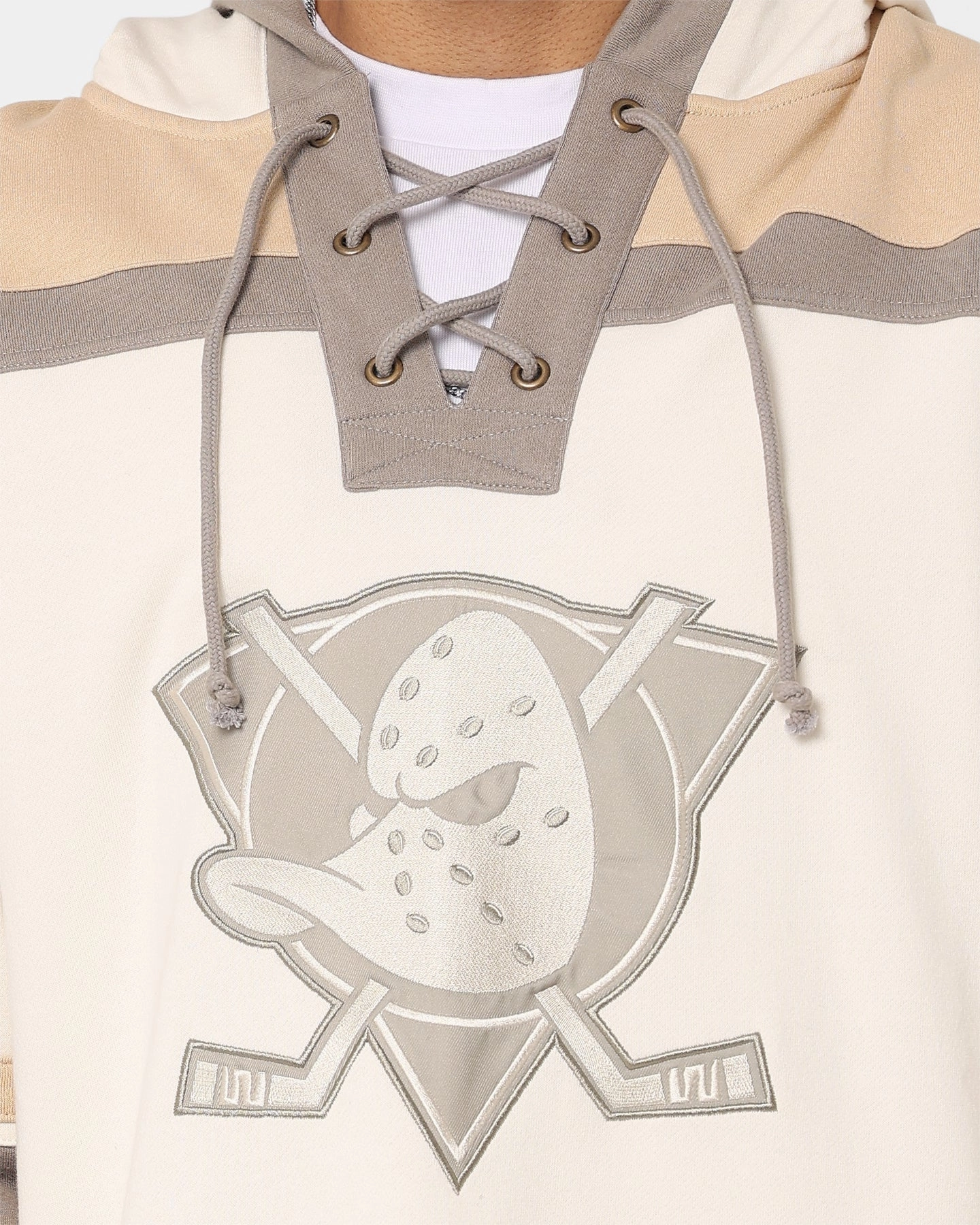 Investment 47 Brand Anaheim Ducks Superior Lacer Hoodie Cream/Khaki