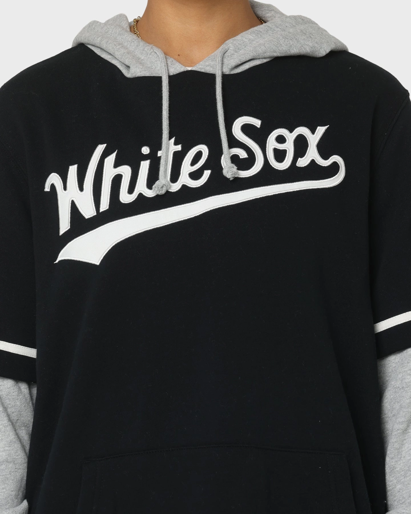 47 Brand Chicago White Sox Shortstop Hoodie Jet Black VentilatedPanels Impact Absorbing Padding
