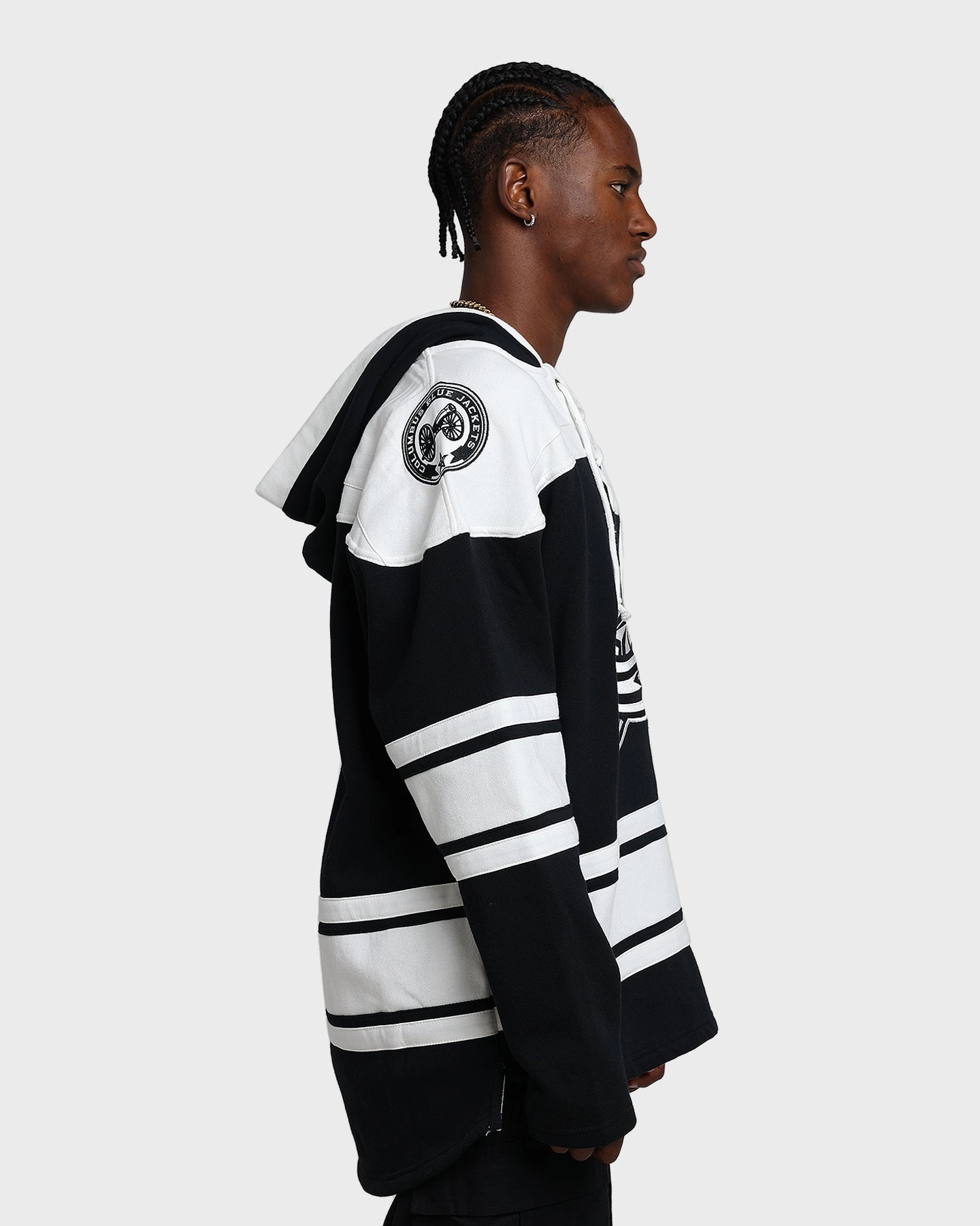 47 Brand Columbus Blue Jackets Superior Lacer Hoodie Jet Black Cozy Core