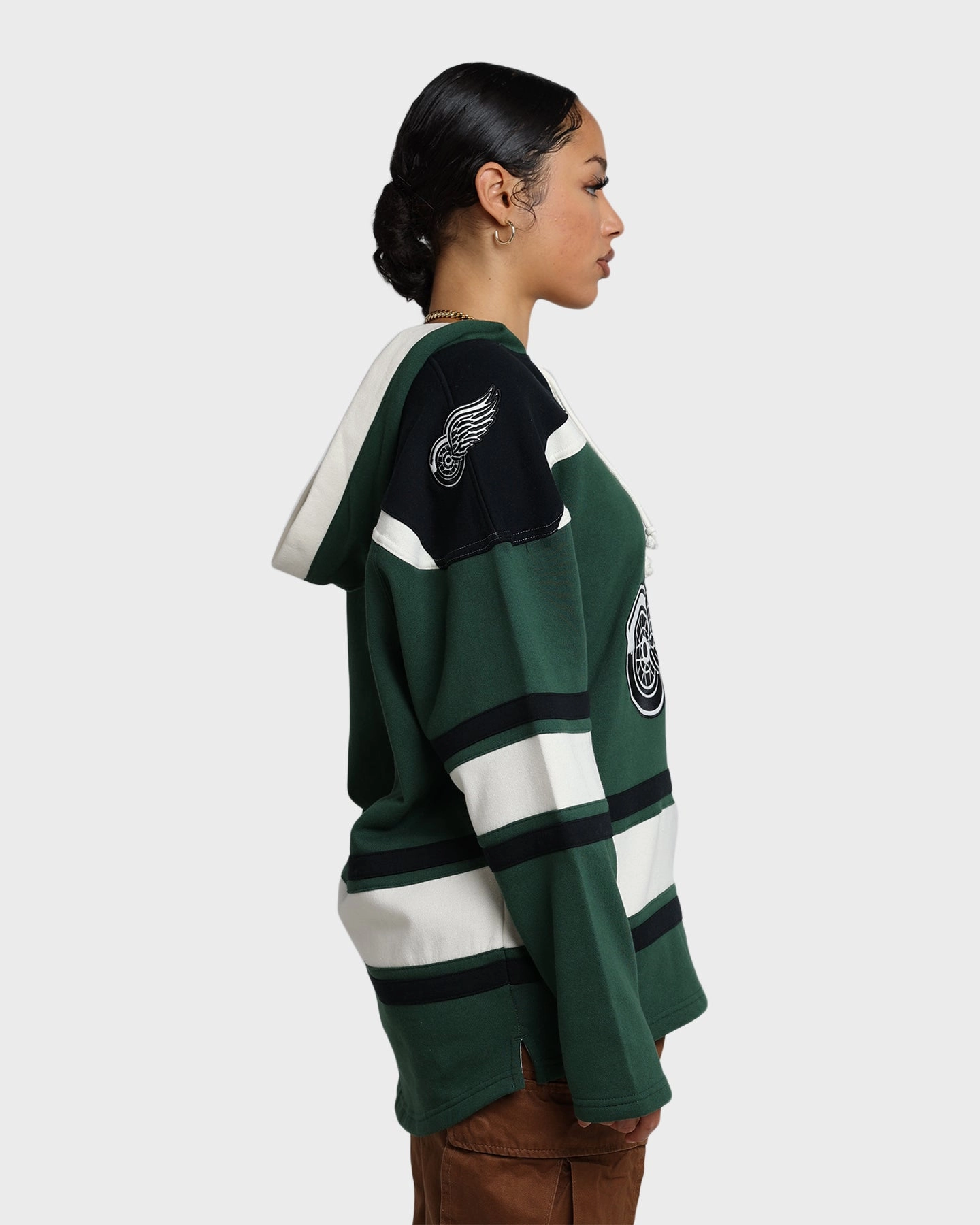 All Day Comfort Budget 47 Brand Detroit Red Wings Superior Lacer Hoodie Dark Green