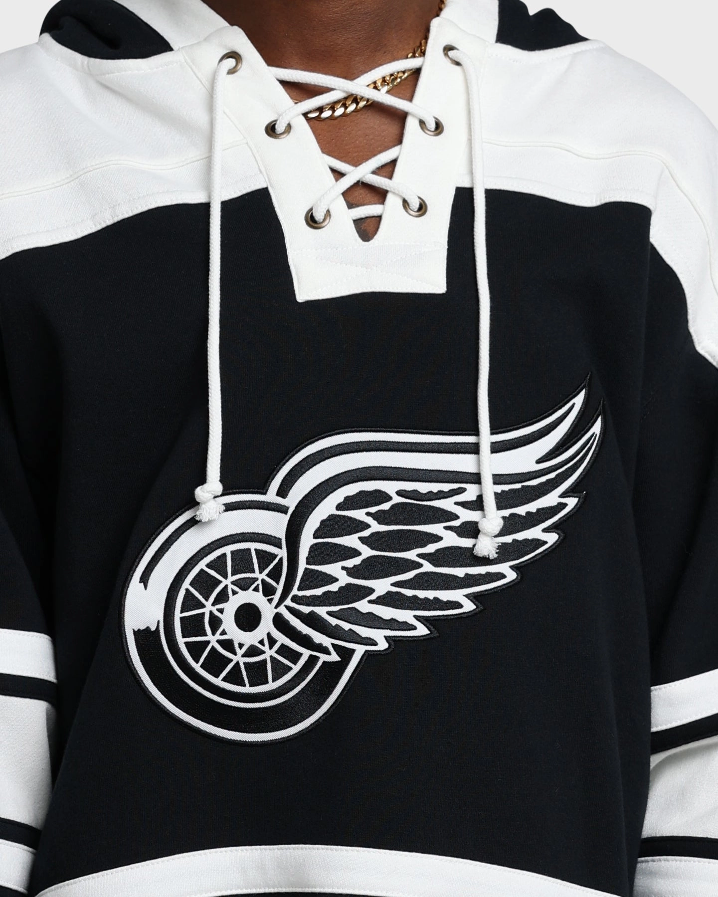 Solution Breathable Mesh Panels 47 Brand Detroit Red Wings Superior Lacer Hoodie Jet Black