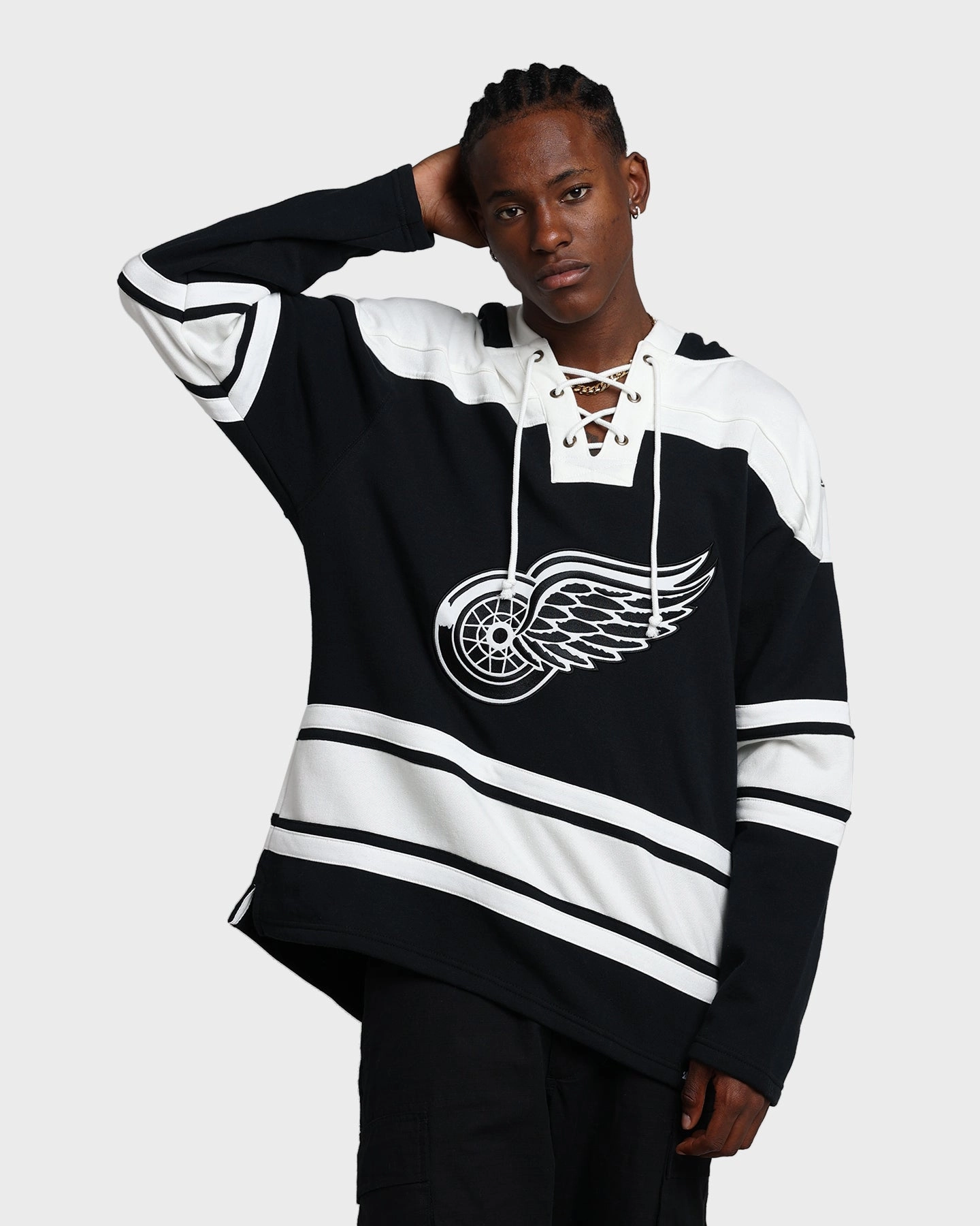 Stylish 47 Brand Detroit Red Wings Superior Lacer Hoodie Jet Black