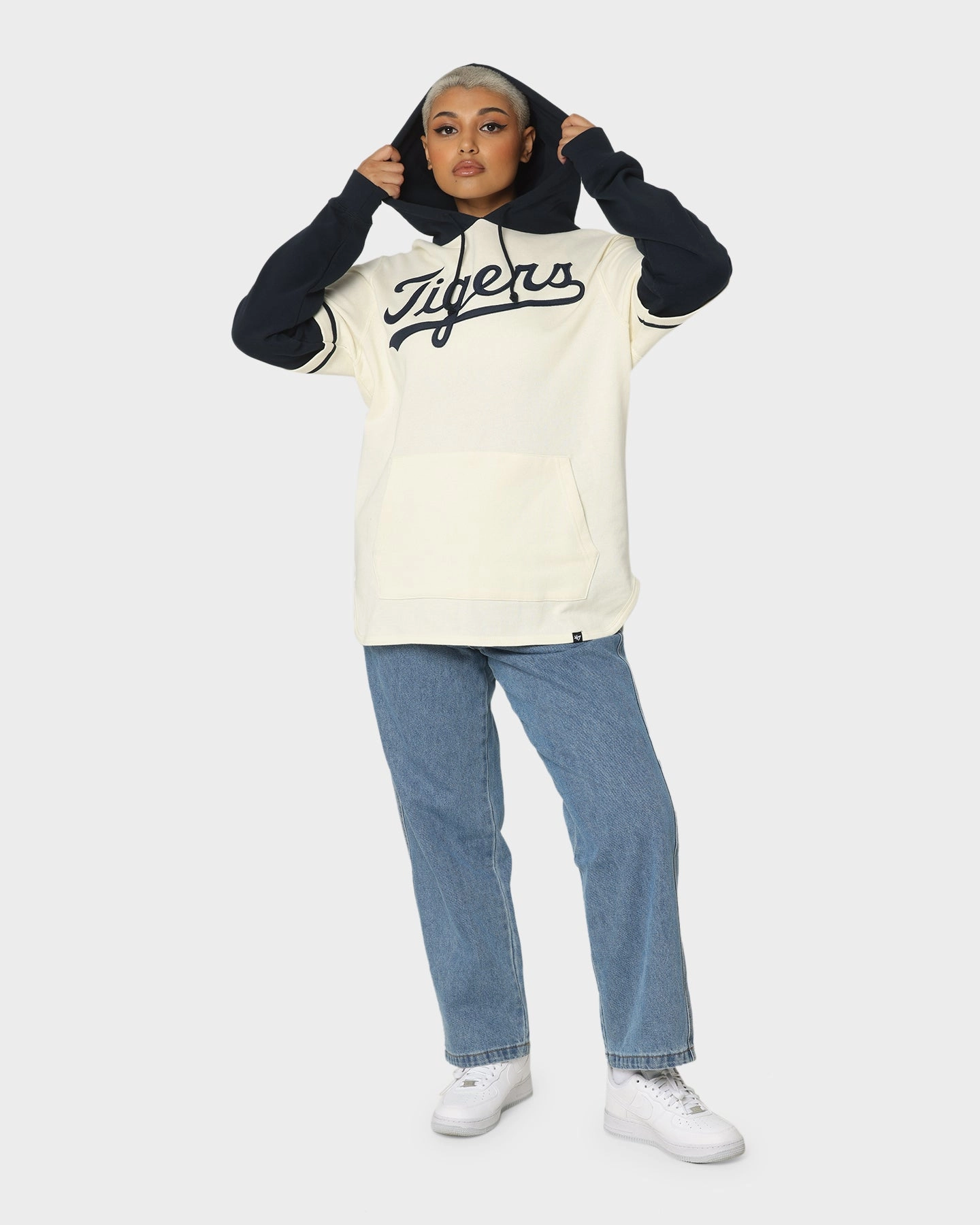 47 Brand Detroit Tigers Shortstop Hoodie Cream Fast Dry Engineer