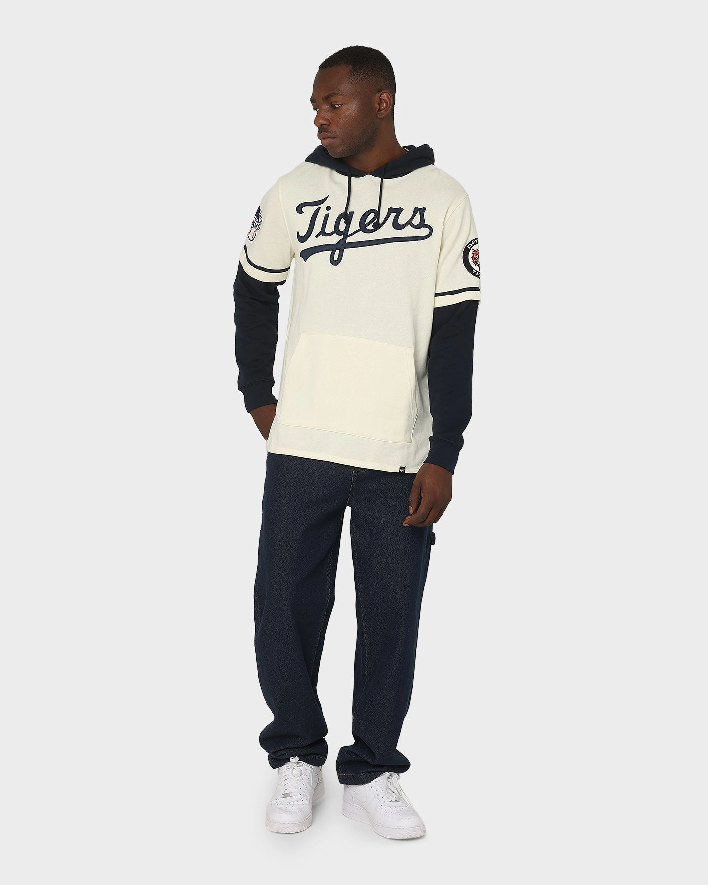 47 Brand Detroit Tigers Shortstop Hoodie Cream Trophy casual outing