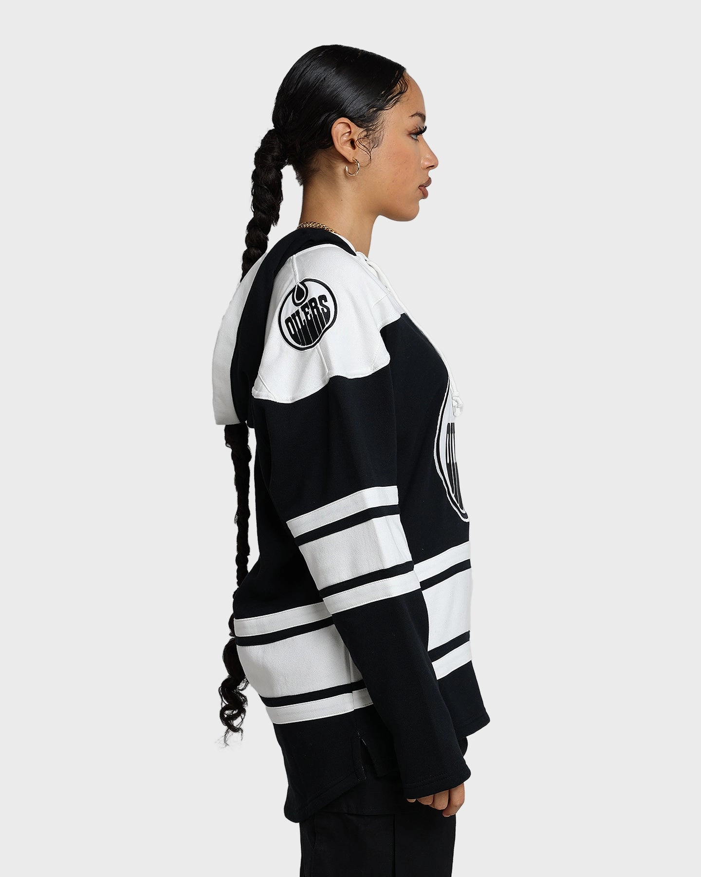 Cravat Double Stitched Seams 47 Brand Edmonton Oilers Superior Lacer Hoodie Jet Black