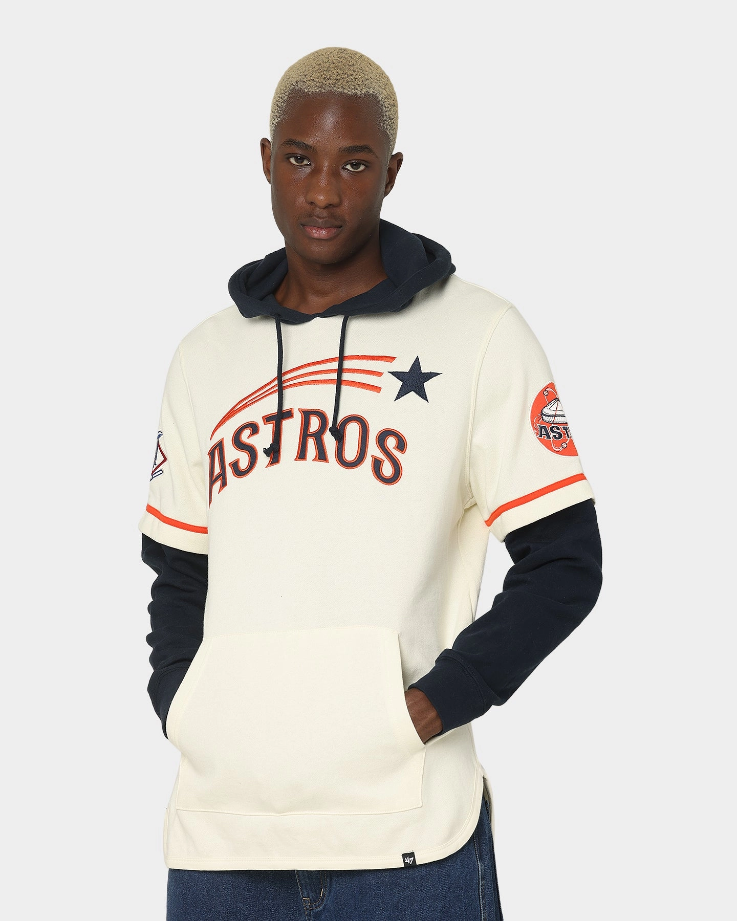 47 Brand Houston Astros Shortstop Hoodie Cream Classic Jacket