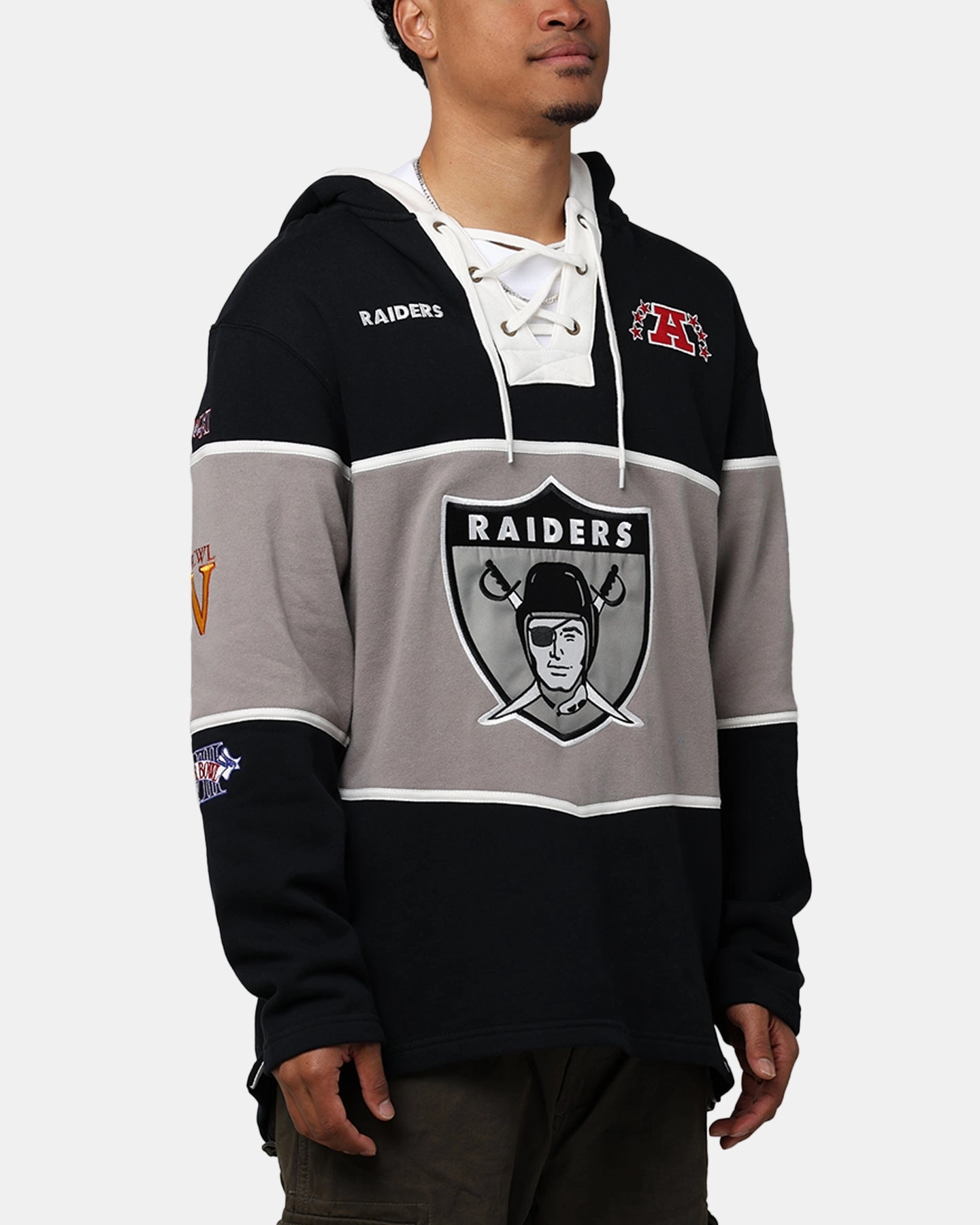47 Brand Las Vegas Raiders Super Bowl Gridiron Lacer Hoodie Jet Black Restore WrinkleResistant