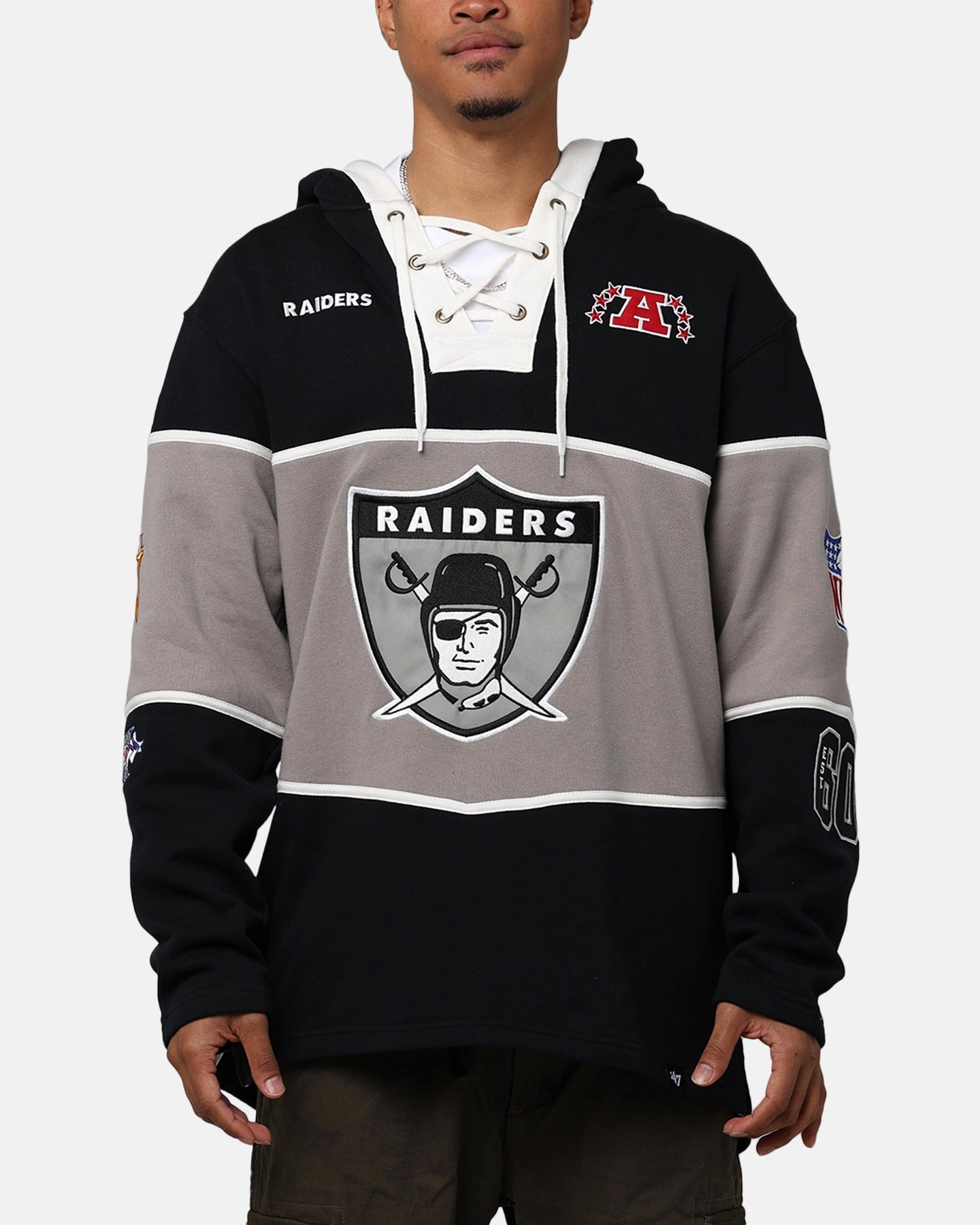 47 Brand Las Vegas Raiders Super Bowl Gridiron Lacer Hoodie Jet Black Discount