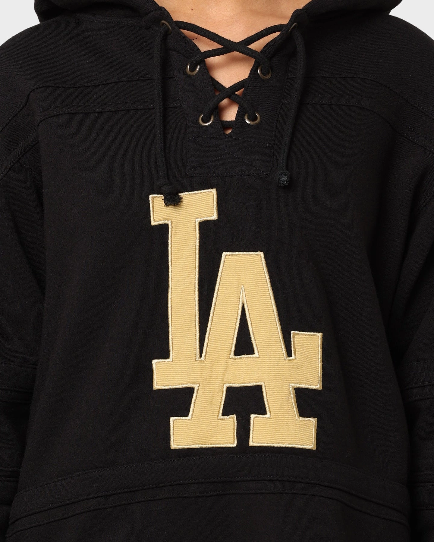 Three Layer Laminate 47 Brand Los Angeles Dodgers Superior Lacer Hoodie Black/Gold