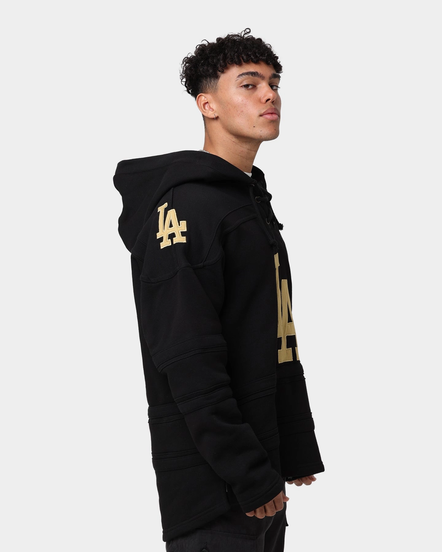 47 Brand Los Angeles Dodgers Superior Lacer Hoodie Black/Gold Layer Function