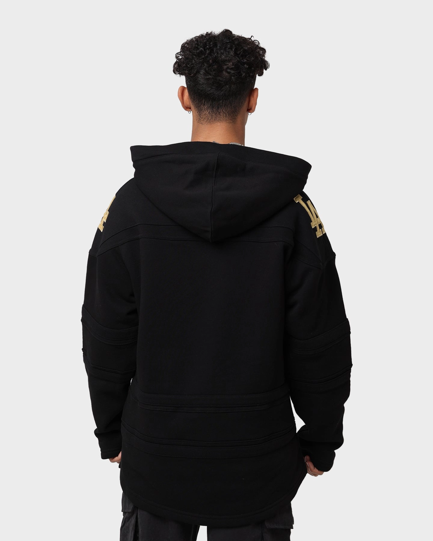 short sleeved 47 Brand Los Angeles Dodgers Superior Lacer Hoodie Black/Gold