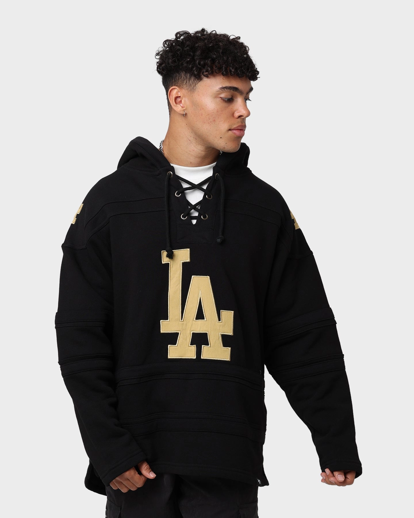 47 Brand Los Angeles Dodgers Superior Lacer Hoodie Black/Gold Endure Layer Essential