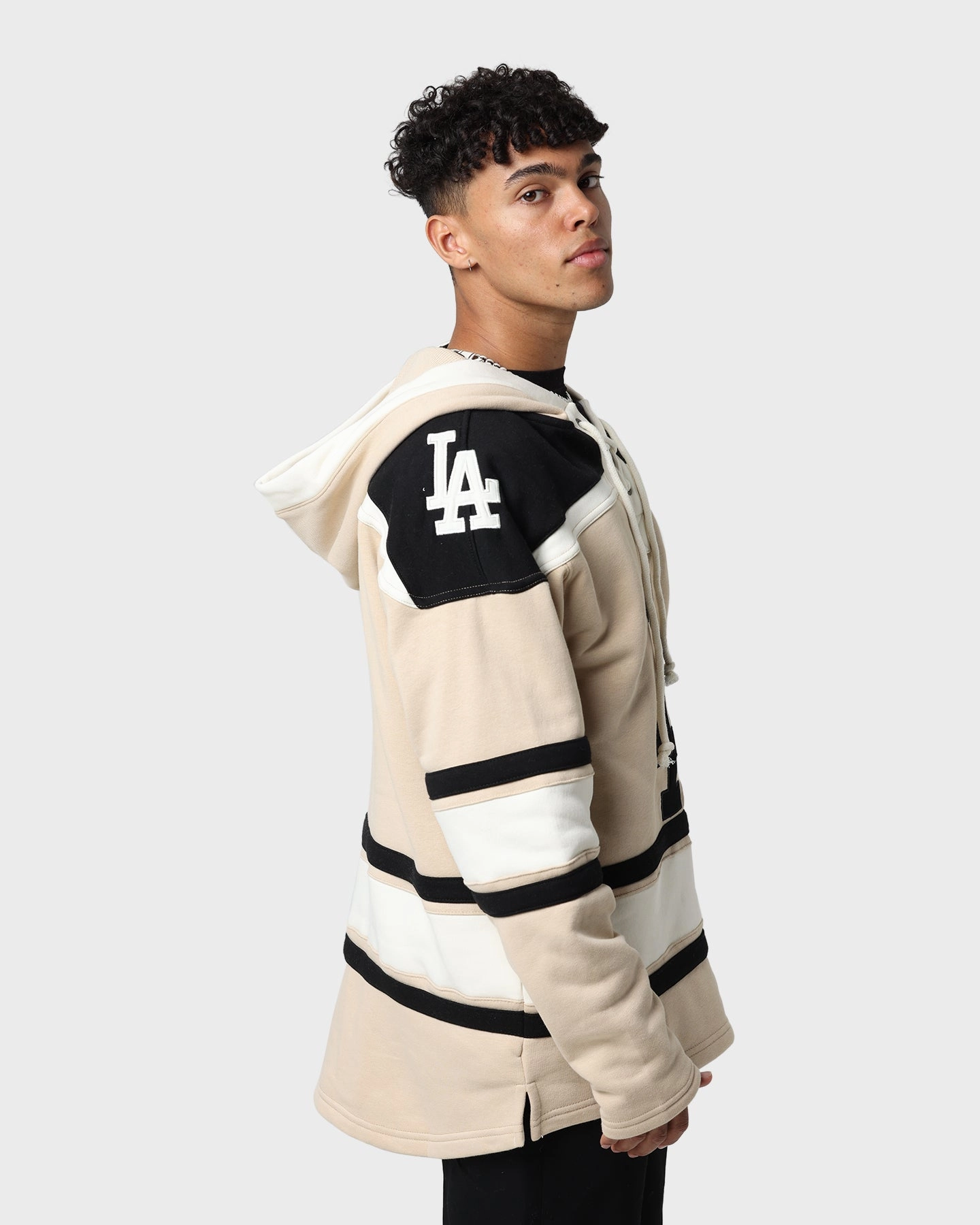 47 Brand Los Angeles Dodgers Superior Lacer Hoodie Khaki Weatherproof Shell