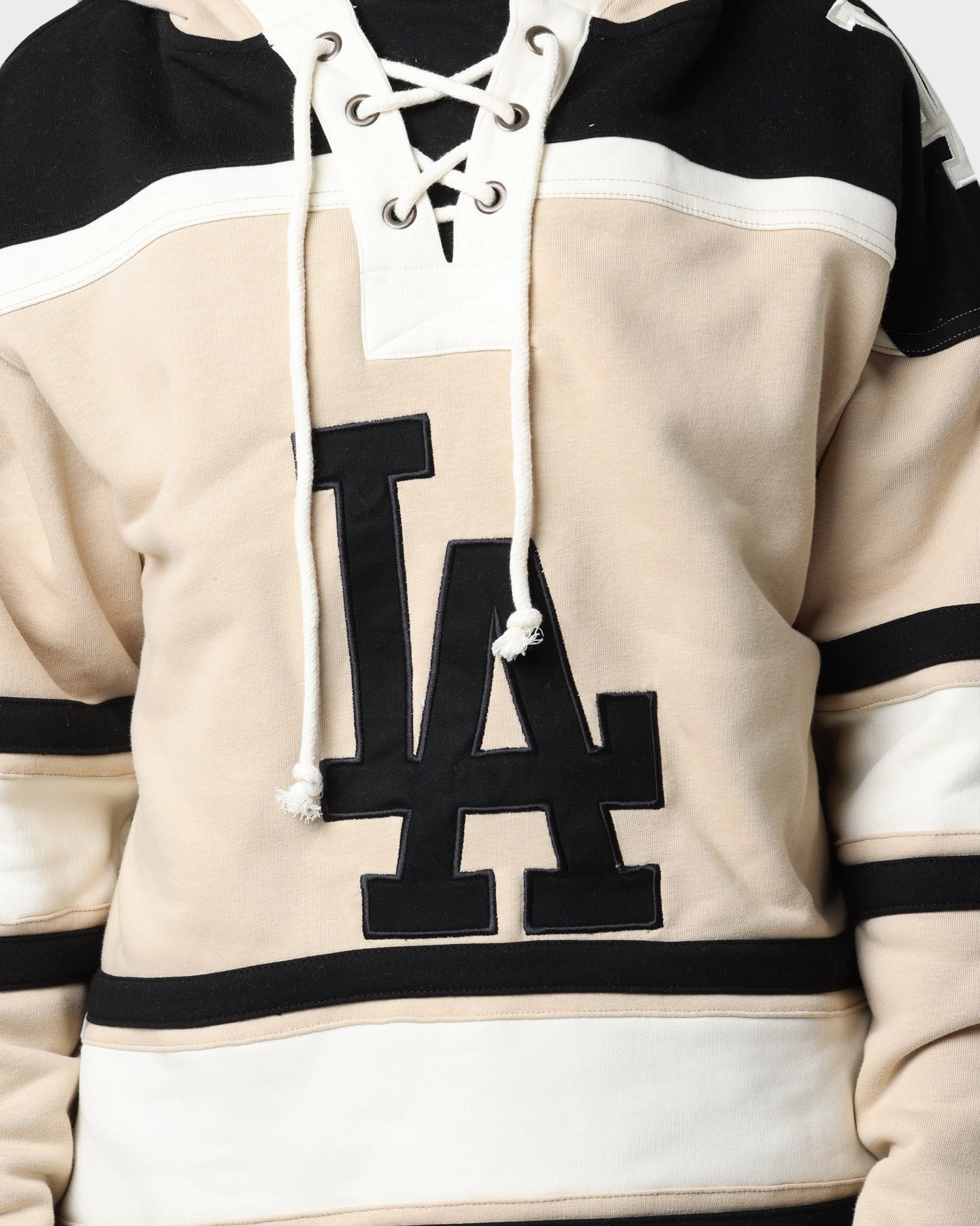 47 Brand Los Angeles Dodgers Superior Lacer Hoodie Khaki Soft Touch Interior