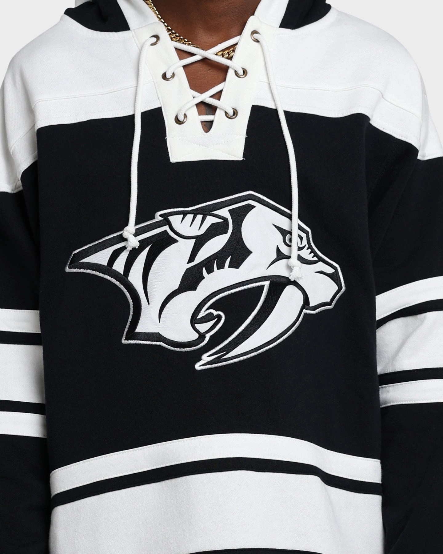 47 Brand Nashville Predators Superior Lacer Hoodie Jet Black Layer Base