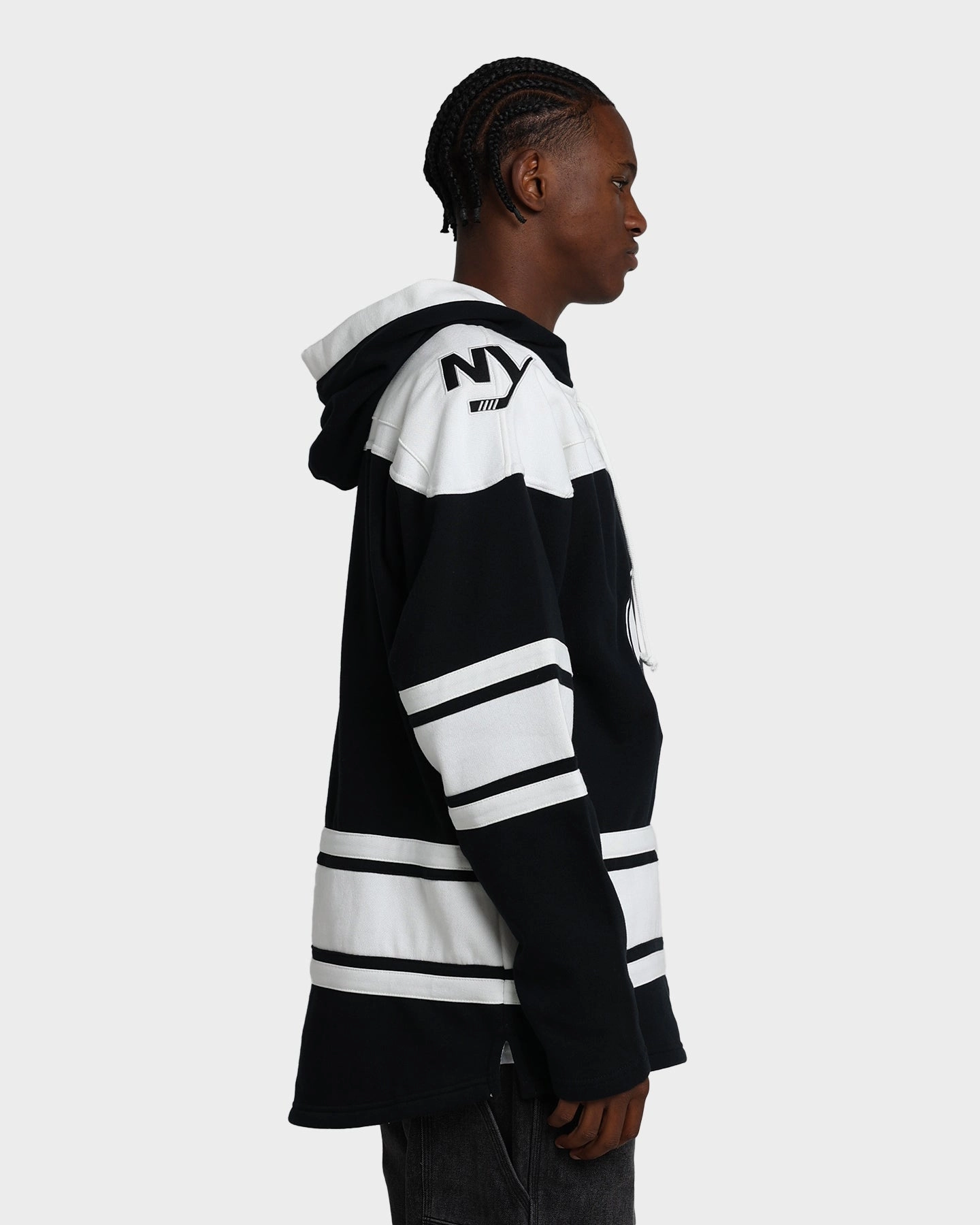 47 Brand New York Islanders Superior Lacer Hoodie Jet Black Cozy Core Softshell Fabric Technology