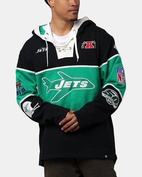 47 Brand New York Jets Super Bowl Gridiron Lacer Hoodie Jet Black Observe Mirror