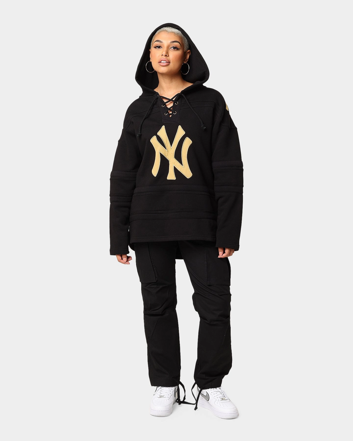 47 Brand New York Yankees Superior Lacer Hoodie Black/Gold Gender - neutral