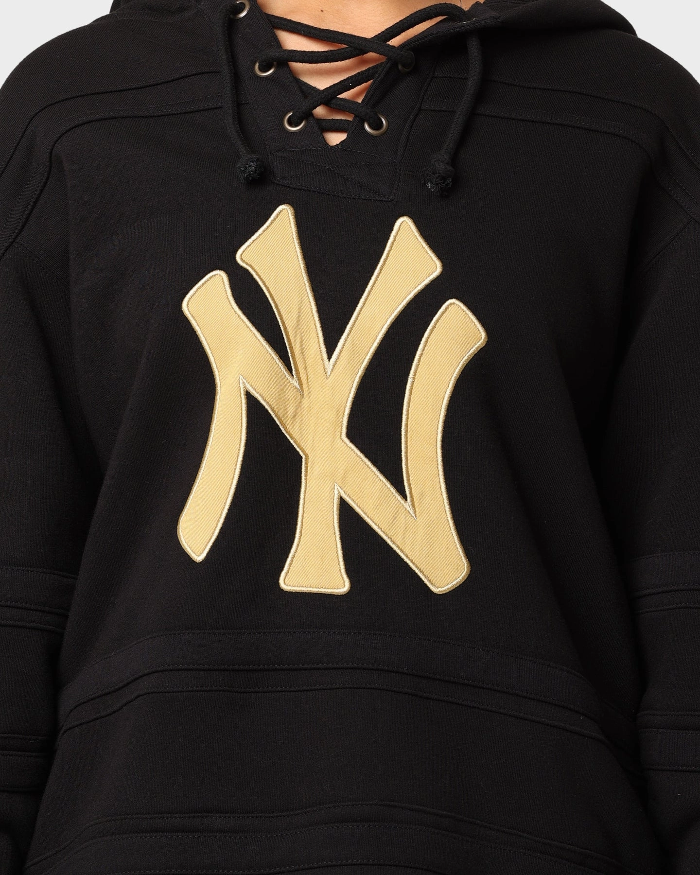 47 Brand New York Yankees Superior Lacer Hoodie Black/Gold Express Polyester