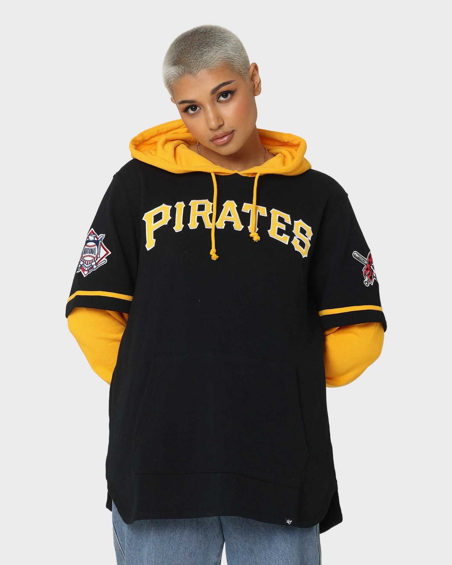 Zippered Closure Flexible Seams 47 Brand Pittsburg Pirates Shortstop Hoodie Jet Black