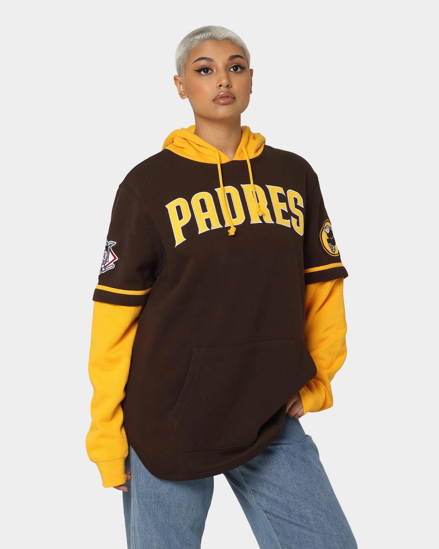 suitable for offline stores Seamless Seams 47 Brand San Diego Padres Shortstop Hoodie Brown