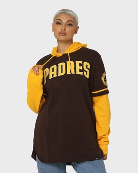 47 Brand San Diego Padres Shortstop Hoodie Brown Lightweight Shield Danger