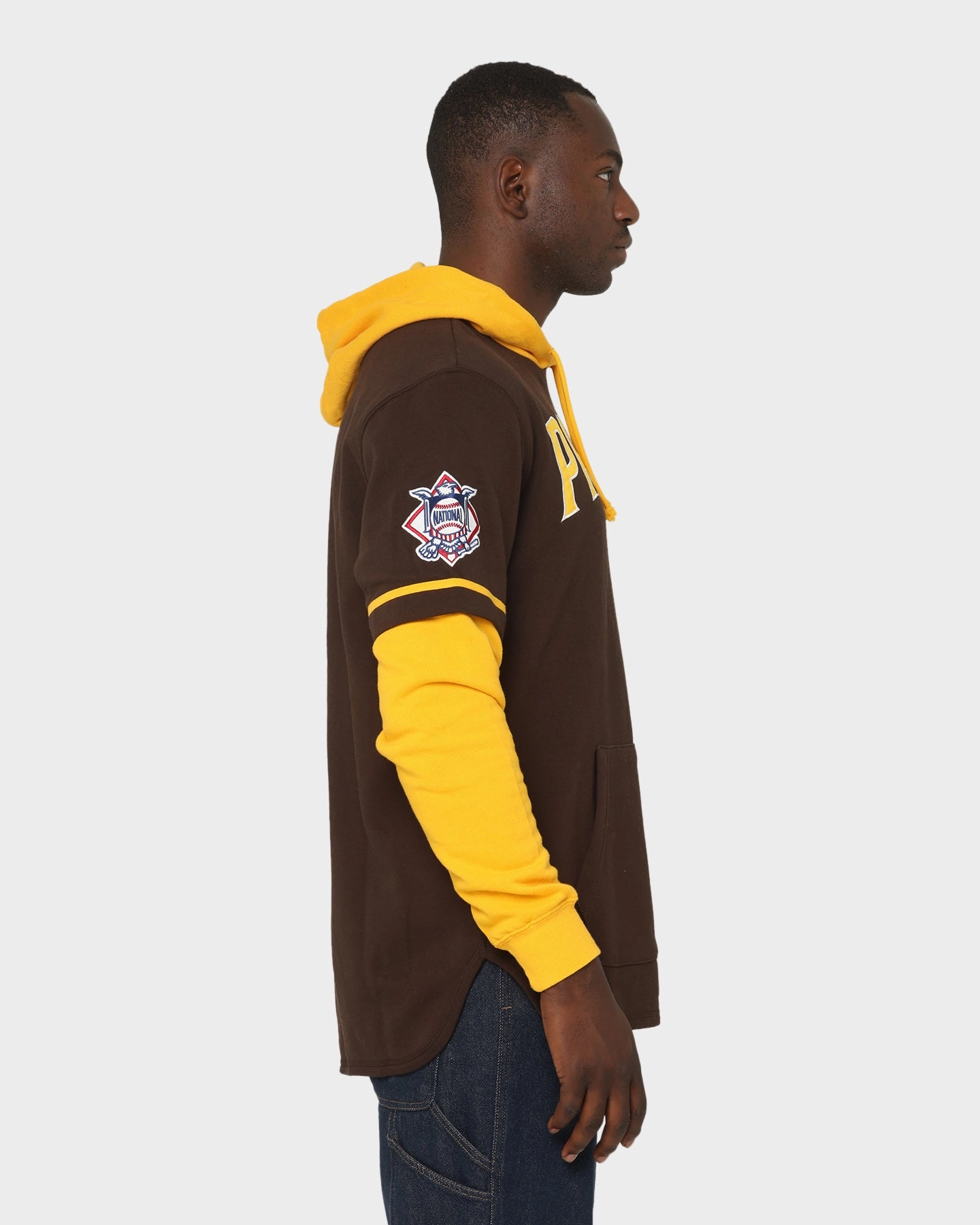 Adjustable Waistband WeightDispersing Padding 47 Brand San Diego Padres Shortstop Hoodie Brown