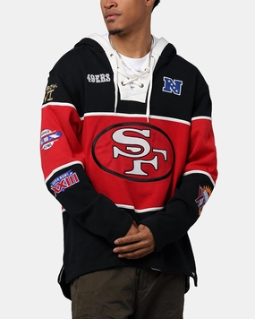 Snag Free Zippers Inspire 47 Brand San Francisco 49ers Super Bowl Gridiron Lacer Hoodie Jet Black