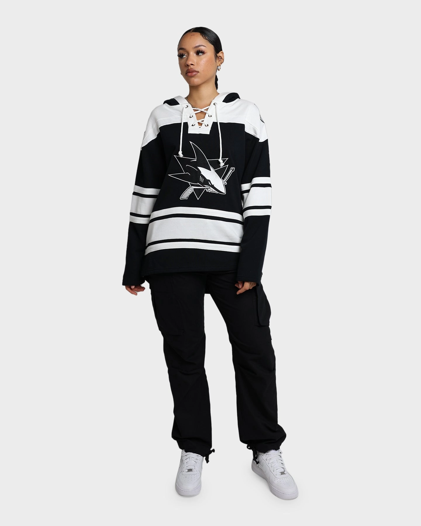 47 Brand San Jose Sharks Superior Lacer Hoodie Jet Black slim