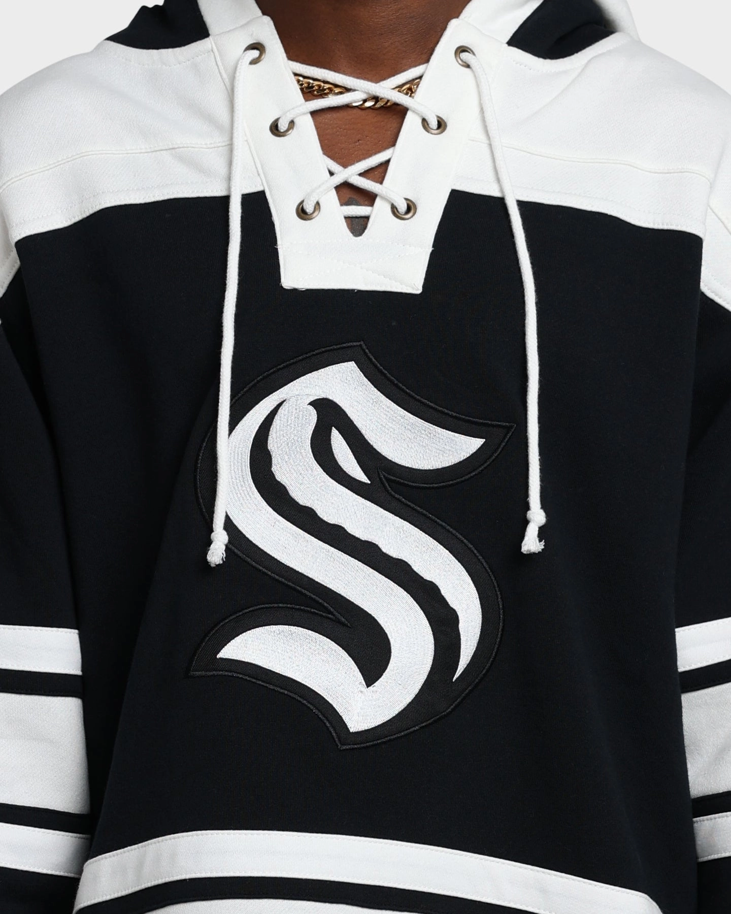 Smart Design 47 Brand Seattle Kraken Superior Lacer Hoodie Jet Black