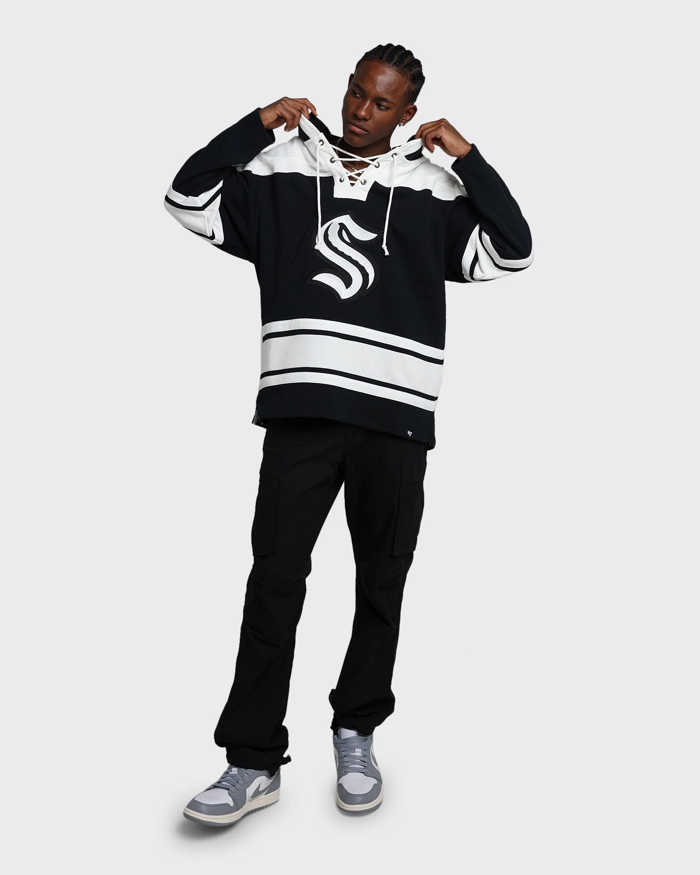 Durable Material 47 Brand Seattle Kraken Superior Lacer Hoodie Jet Black