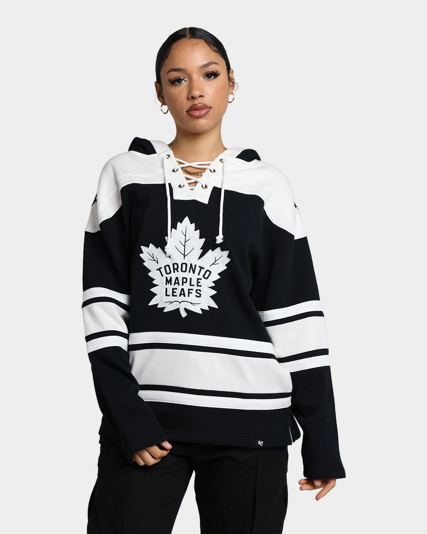 47 Brand Toronto Maple Leafs Superior Lacer Hoodie Jet Black Cowboy Effortless Wear