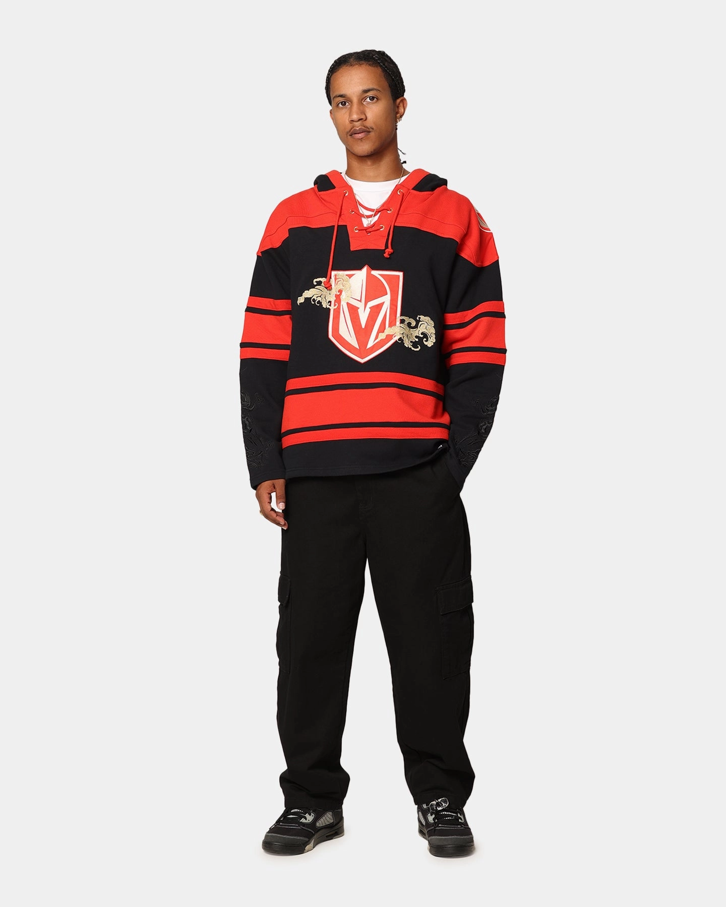 47 Brand Vegas Golden Knights 'Year Of The Dragon' Lacer Hoodie Jet Black Cozy Night In hunting clothes